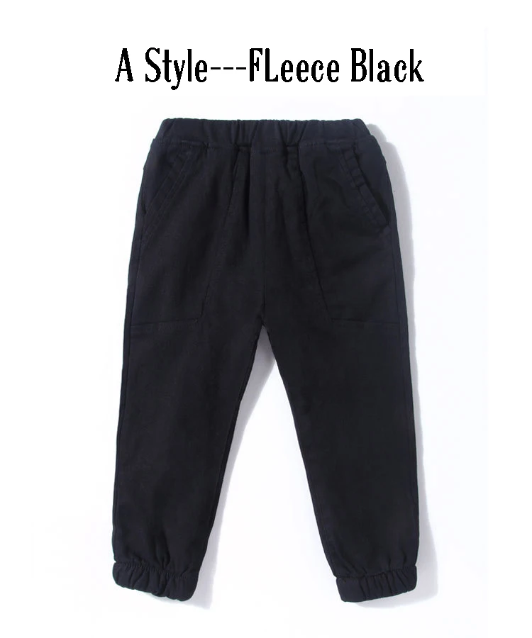 Kindstraum/ г. Новые плотные повседневные штаны для мальчиков хлопковые детские теплые штаны-шаровары однотонная детская модная школьная верхняя одежда, брюки MC1019 - Цвет: Black A