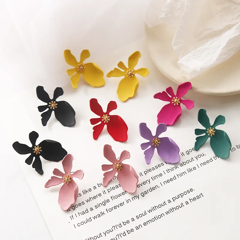

Shiny Side New Fashion Brand Jewelry Irregular Flower Stud Earrings for Women Elegant Gift Earrings Free Shipping
