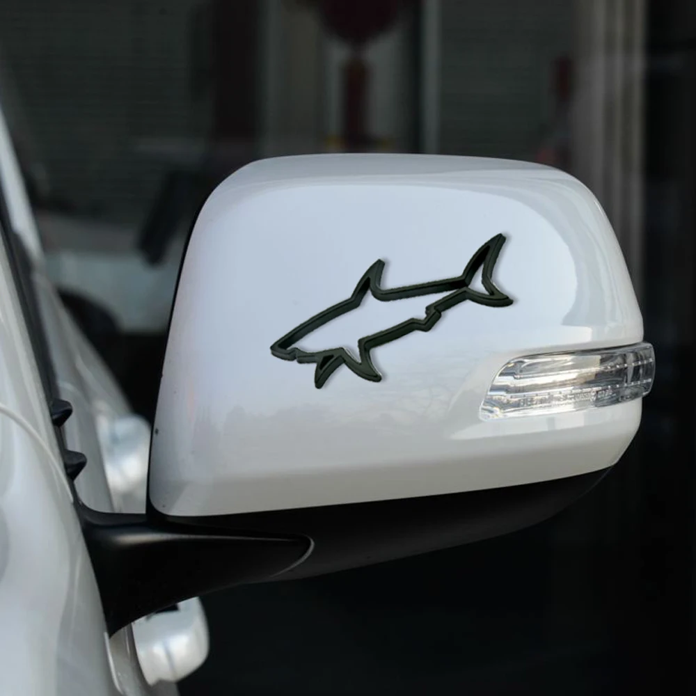 

Car Stickers 3D Hollow Shark Decals Car Styling Car Head Engine Cover Window Motorcycle Cover Mirror Rearview Sticker Decor