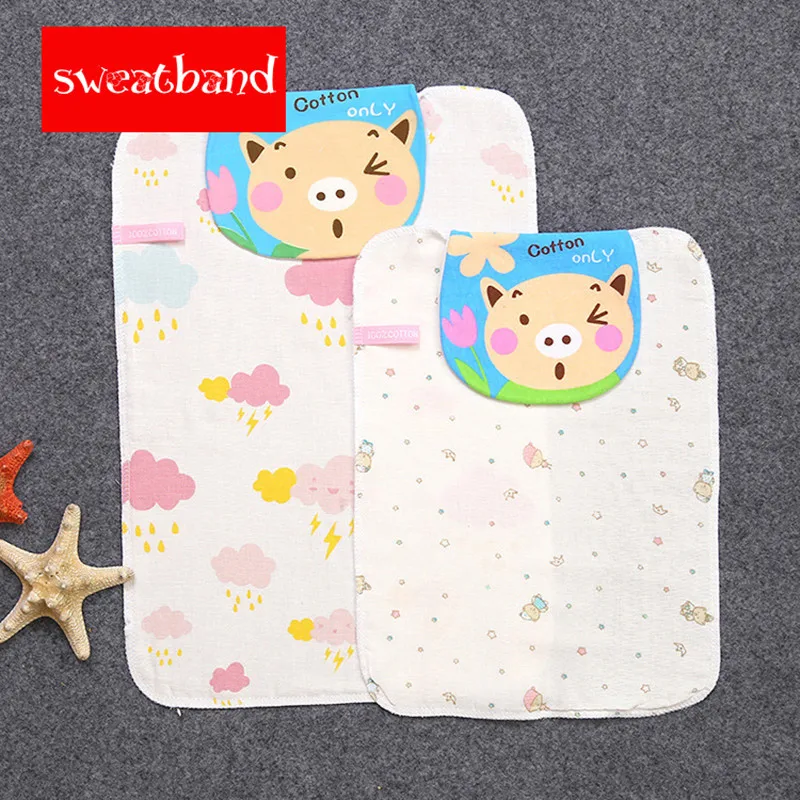 

24*40 cm Super soft sweat gauze Baby Infant Children Cotton Random Cartoon Sweat Absorb Towel Sweatbands Towel