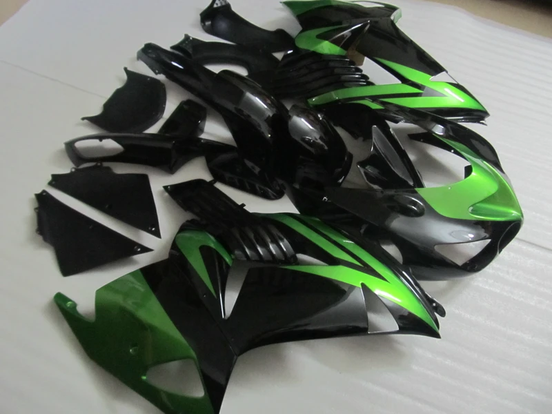 Комплекты обтекателей под давлением для Kawasaki ZX14R 2006 2007 2008 2011 Зеленые Черные ZX 14R 06