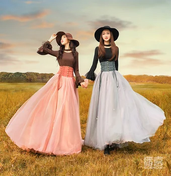 

Taffeta Victorian Bustle Skirt Long Big Bow Skirt