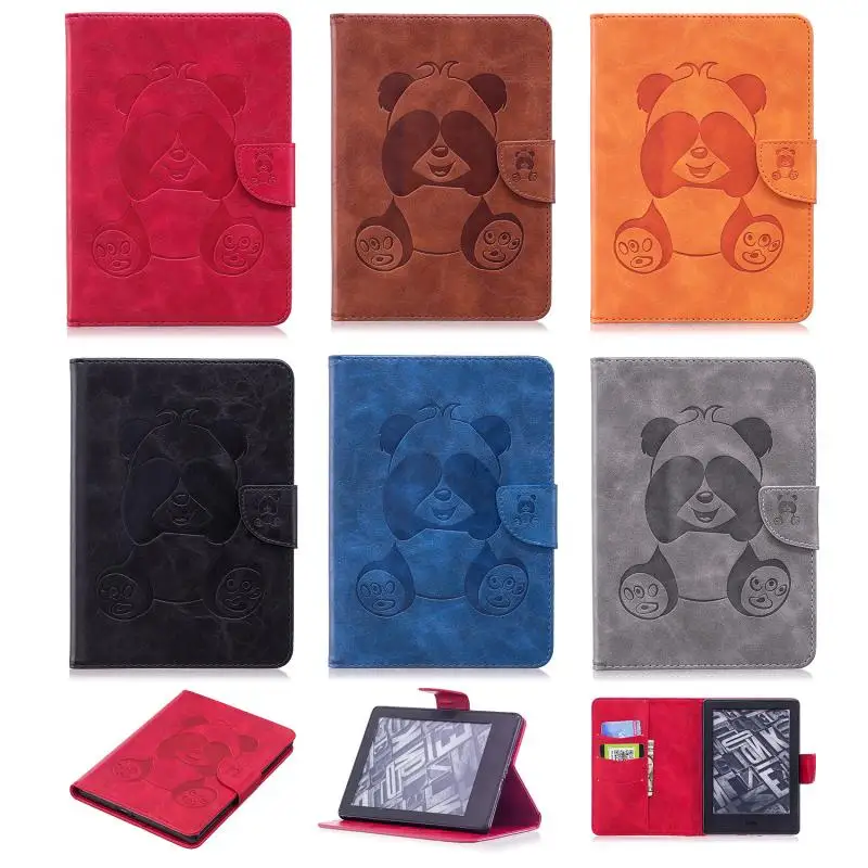 

Smart Wake Up Cover Case For Amazon New Kindle 8th Generation 2016 Kindle 8 Wallet Case Etui funda Panda Patterned Leather Case