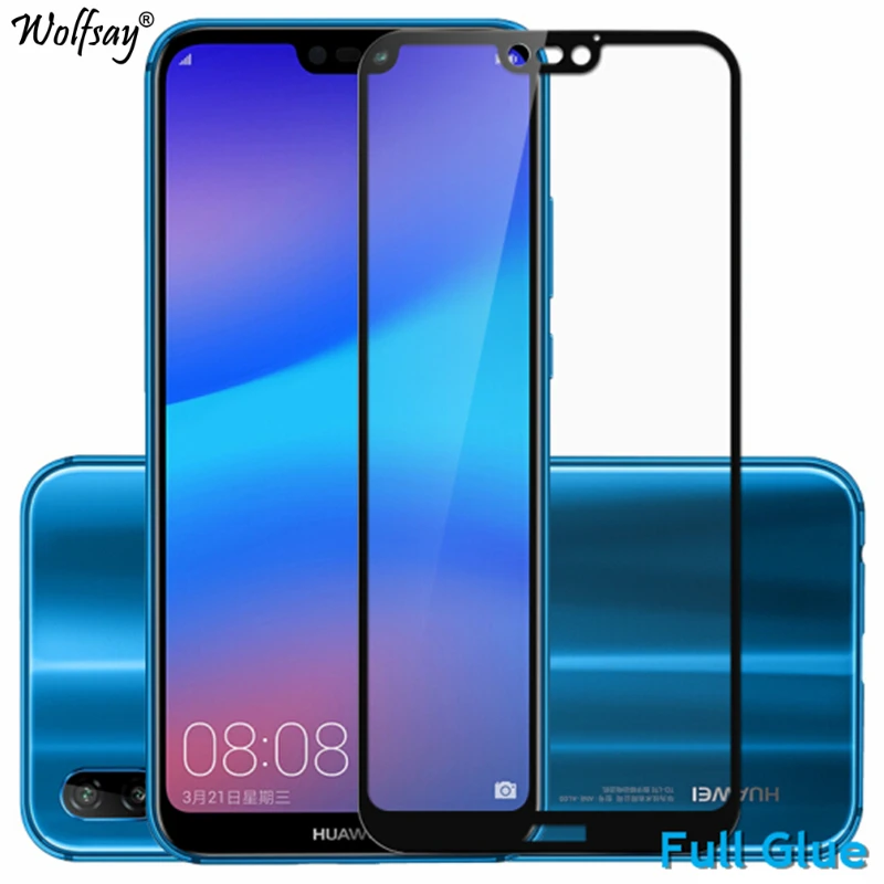 

2PCS Full Glue Screen Protector For Huawei P20 Lite Tempered Glass Full Cover for Huawei P20 Lite ANE-LX1 9H 2.5D Premium Film