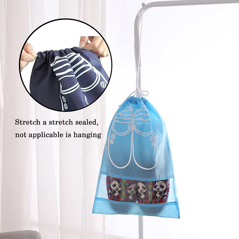 5 قطع حذاء أكياس للماء الغبار واقية الرباط حقيبة السفر المحمولة تخزين الأحذية أكياس الحقيبة المنظم مع نافذة شفافة 5 قطع حذاء أكياس للماء الغبار واقية الرباط حقيبة السفر المحمولة تخزين الأحذية أكياس الحقيبة المنظم مع نافذة شفافة