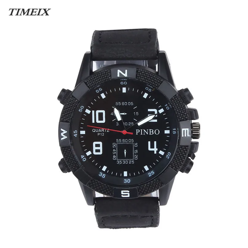 Luxury Mens Watches Canvas Strap Large Dial Military Quartz Wrist Watch Sport Watches For Men