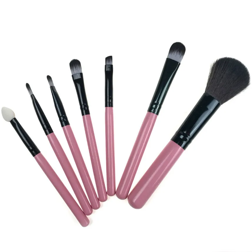2017 Dropship 7PC Wooden Cosmetic Makeup Brush Brushes Set Foundation