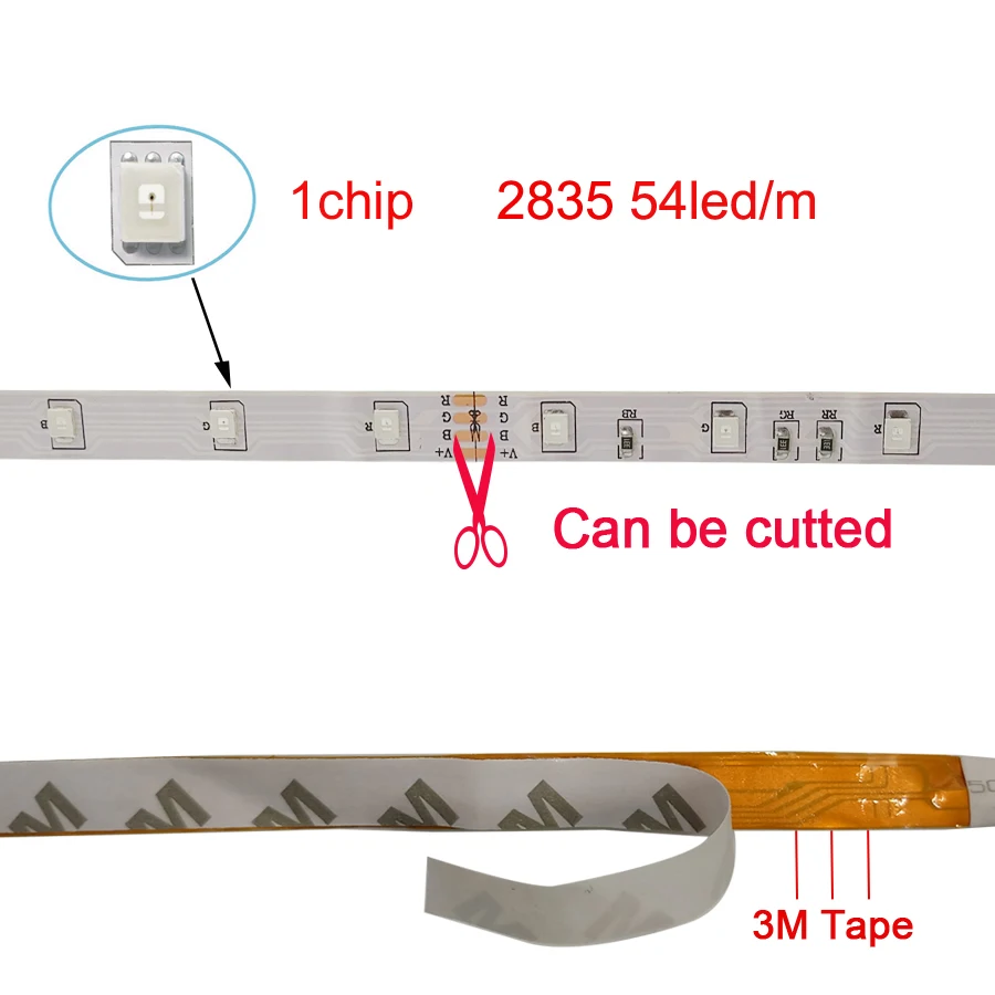 Светодиодные ленты света DC12V RGB ленты диод неоновая лента Тира fita светодиодный s 2835 5 м Водонепроницаемый Гибкая световая гирлянда с