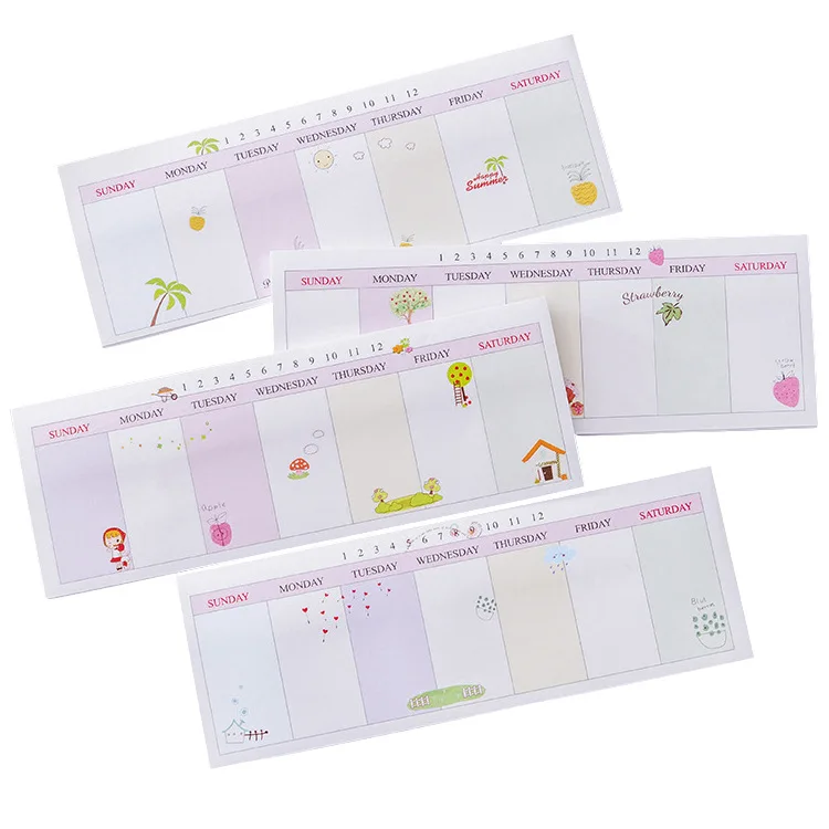 1pc planning book 165mm 65mm 40 pages long week planner n times post week planner with times