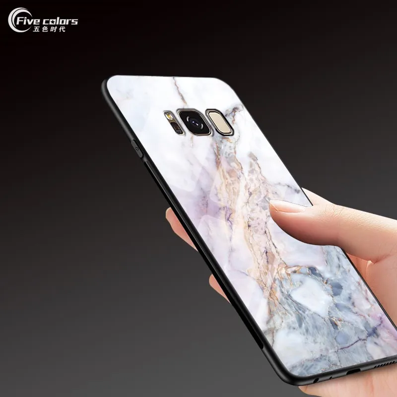 Space Tempered Glass Case For Samsung Galaxy A7 2018 A750F Soft Edge Phone Cases for S9 Plus Note 8 9 Cover |