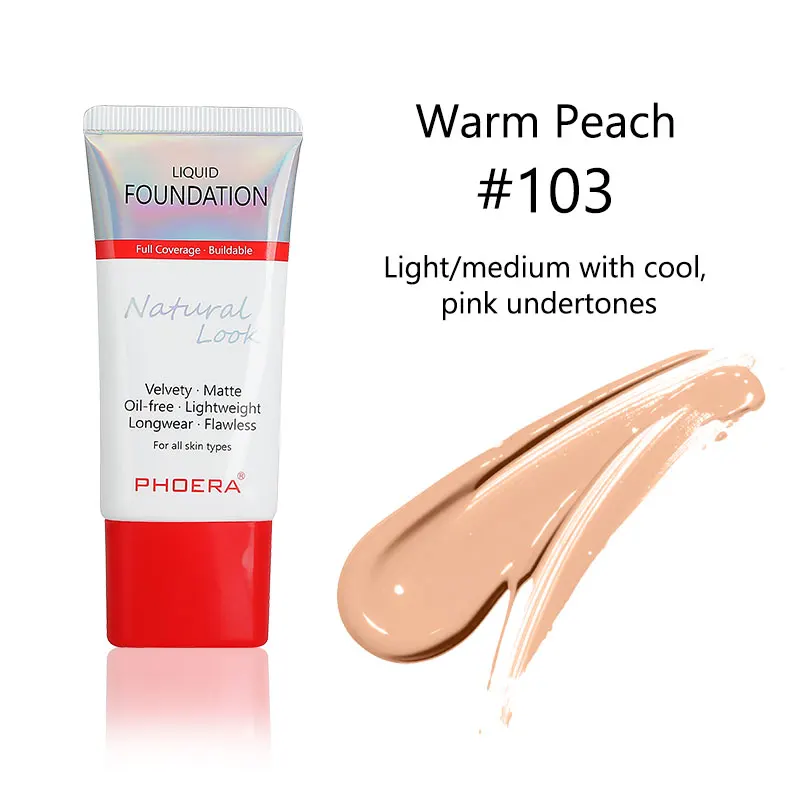 Новая основа для лица увлажняющий крем водостойкий стойкий консилер жидкий профессиональный макияж полное покрытие основа TSLM2 - Цвет: 103 Warm Peach
