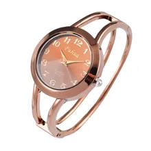 Лидер продаж, модные часы-браслет из розового золота, наручные часы с круглым циферблатом, аналоговые кварцевые часы для женщин, Часы relogio feminino