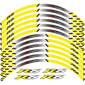

For YAMAHA YZF R6 Bike Wheel Sticker 17" Reflective Decals Rim Tape Stripes-Yellow