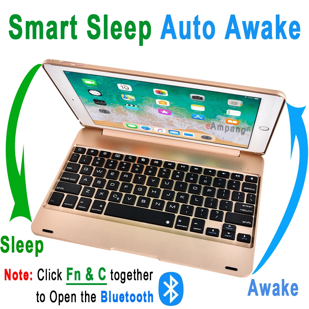  Slim Flip Wireless Bluetooth Keyboard Case for Apple iPad Air 1 / iPad 5 A1474 A1475 A1476 PC Cover