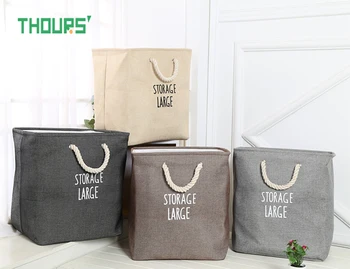 

Thours EVA Thick Double Storage Bucket Dirty Clothes Large Laundry Basket Kids Toys Organizer Storage Barrel Home Sundries Bin