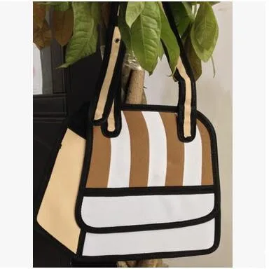 

2017 New Coming 3D Bags Novelty Back To School Bag 3D Drawing Cartoon Comic Handbag Lady Shoulder Bag Messenger 6 Color Gifts