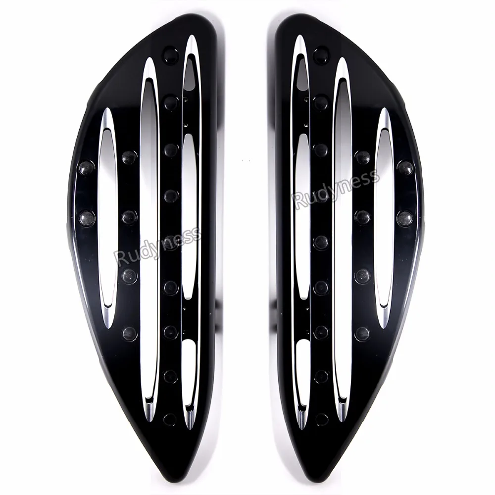 Motorcycle Accessories Good Quality Black CNC Driver Stretched Floorboards For Harley Road King Street Glide FLH FLST FLD motorcycles parts pedal black cast chrome rear black passenger floorboards for harley flh flst fld