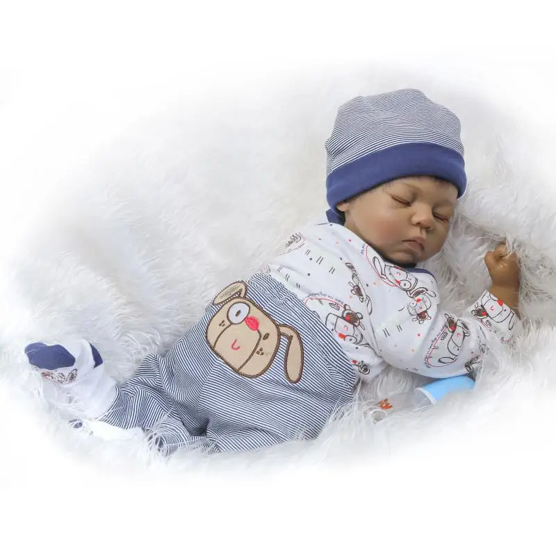 Черная кожа bebes reborn menino 2" силиконовые куклы reborn baby boy, игрушки для детей, Подарочные игрушки, куклы, настоящие живые bonecas reborn