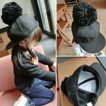 

2017 New Winter Black Peaked Cap Cloth Ball Casquette Baseball Caps Bonnet Private Outdoor Travel Hat Touca Infantil Muts T