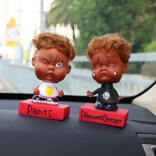 Украшение для автомобиля, милое украшение, качающаяся голова, экспрессия, кукла, Автомобильный интерьер, приборная панель, Декор, игрушки для домашнего интерьера, подарок для ребенка