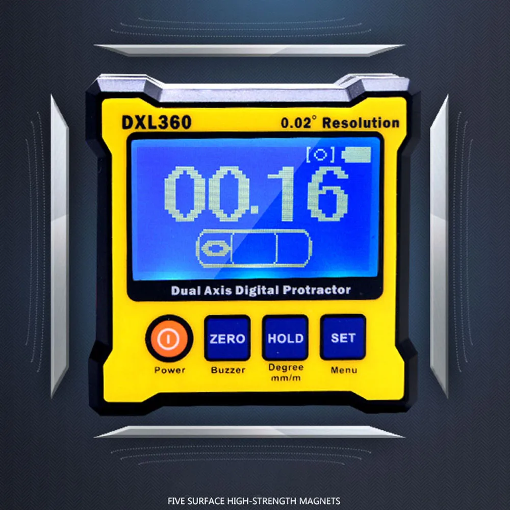 

50-60Hz Protractor Dual Level Gauge Angle Protractor with Magnetic Base LED Display Axis Digital Angle Protractor