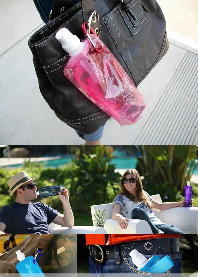 Plastic Water Bags For Drinking Bpa Free Drink Bag Foldable Adult Sports Water Bottle Travel