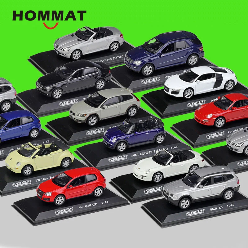 

HOMMAT Simulation 1:43 Welly R8/911/GTI/ML350/X3/C30/Alfa Model Car Alloy Diecast Toy Vehicle Car Model Collectable Toy For Boys