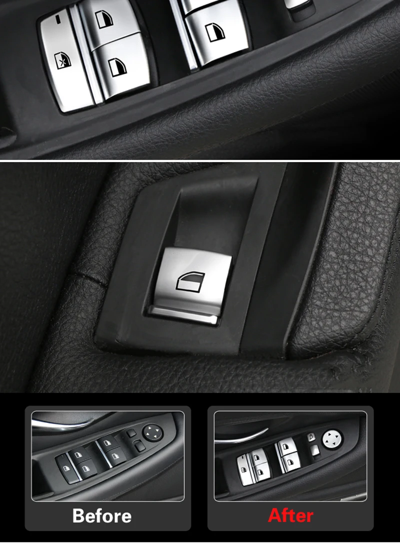 Srxtzm для BMW F10 F07 F06 F12 F13 F01 F02 F20 F30 F32 автомобиля Стикеры ABS Хромированная накладка на кнопку стайлинга автомобилей Авто аксессуары для интерьера