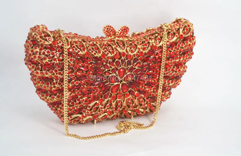 Красная бабочка фигурная вечерняя сумочка клатч со стразами сумка ручной работы с бриллиантами шикарная сумка Pochette вечерние сумочки свадебные сумки SC234