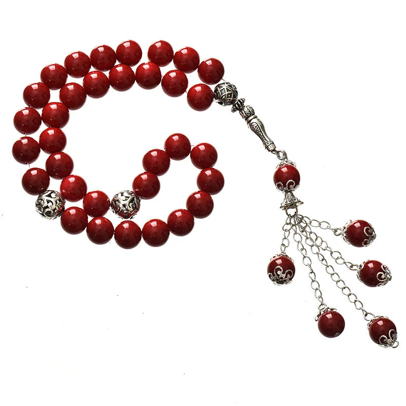Free Shipping Wholesale 10mm Imitation Red Coral Flash Stone Prayer Beads Making Diy Rosary Bracelets 14inch F040 | Украшения и