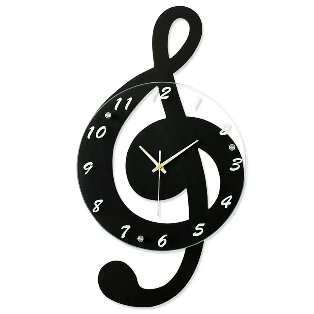 G-Clef музыкальные настенные часы современный минималистичный настенные часы кварцевый механизм для спальни гостиной индивидуальное украшение