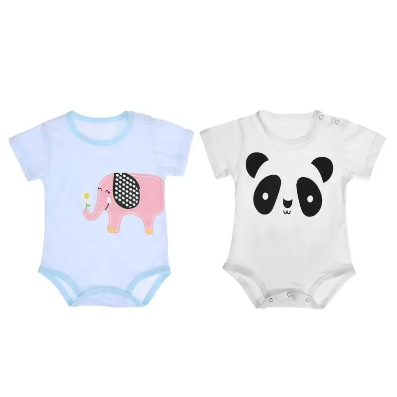 

0-12M NewbornBaby Bodysuits Summer Unisex Baby Fashion Cotton Breathable Short Sleeve Print Animal Roupas de bebe Baby Clothes