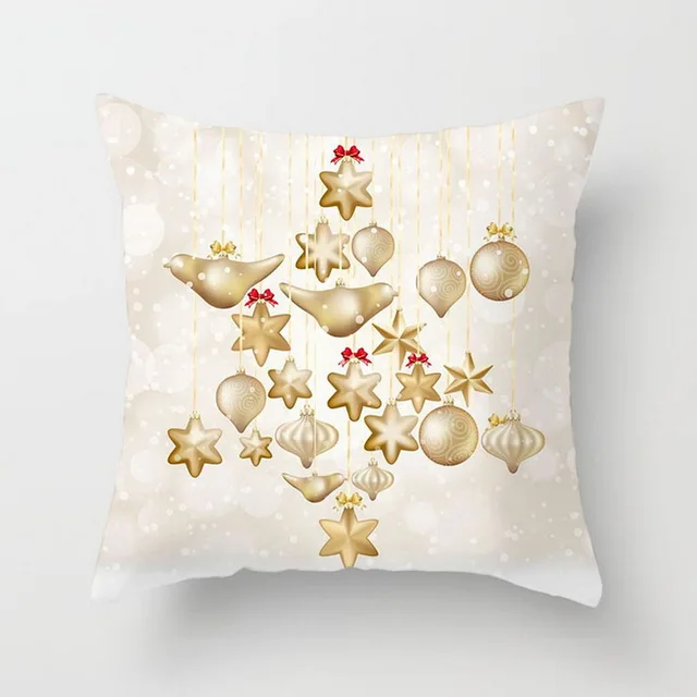 Buy Merry Christmas Gold Cushion Covers 45x45cm Square