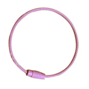 

1 Pcs Colorful Key Chain Rings Portable Durable Stainless Steel Wire Cable Rope Keyring