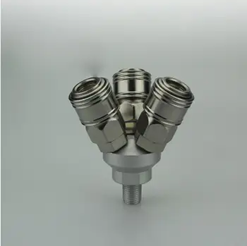 

1/4" BSP Male 3 Way Pneumatic Air Quick Release Connector Fitting Self-Locking Socket C Type