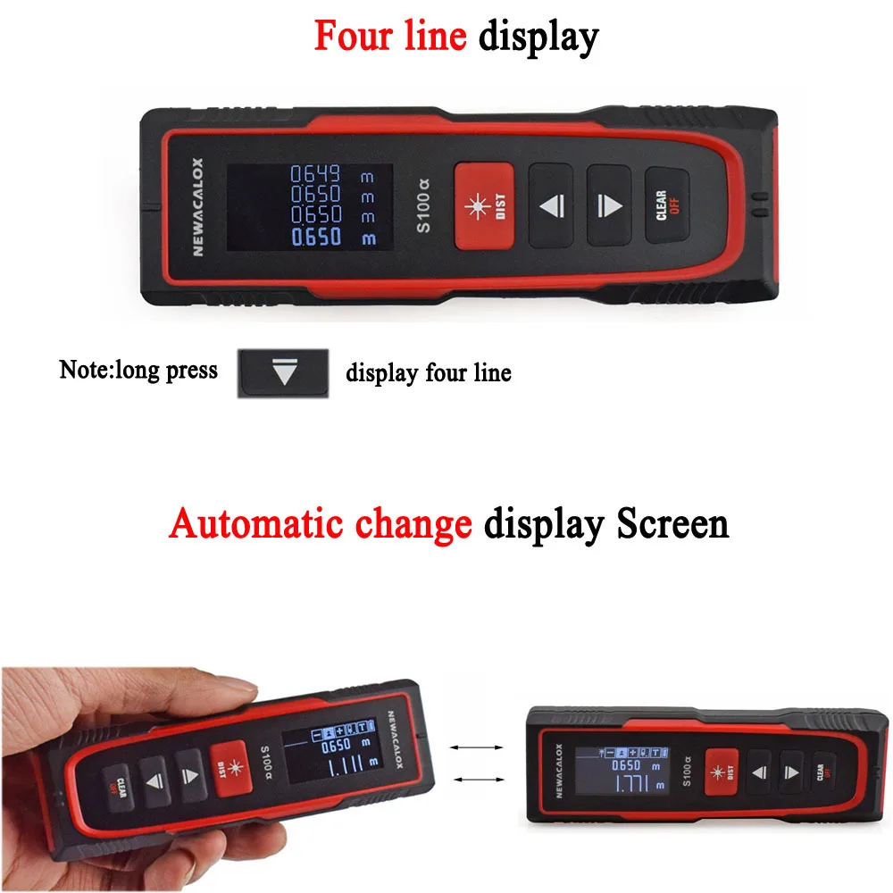 NEWACALOX 30 м 70 м 100 м IP54 цифровой лазерный дальномер мини дальномер лазерный дальномер диастиметр измерительный тестер инструмент