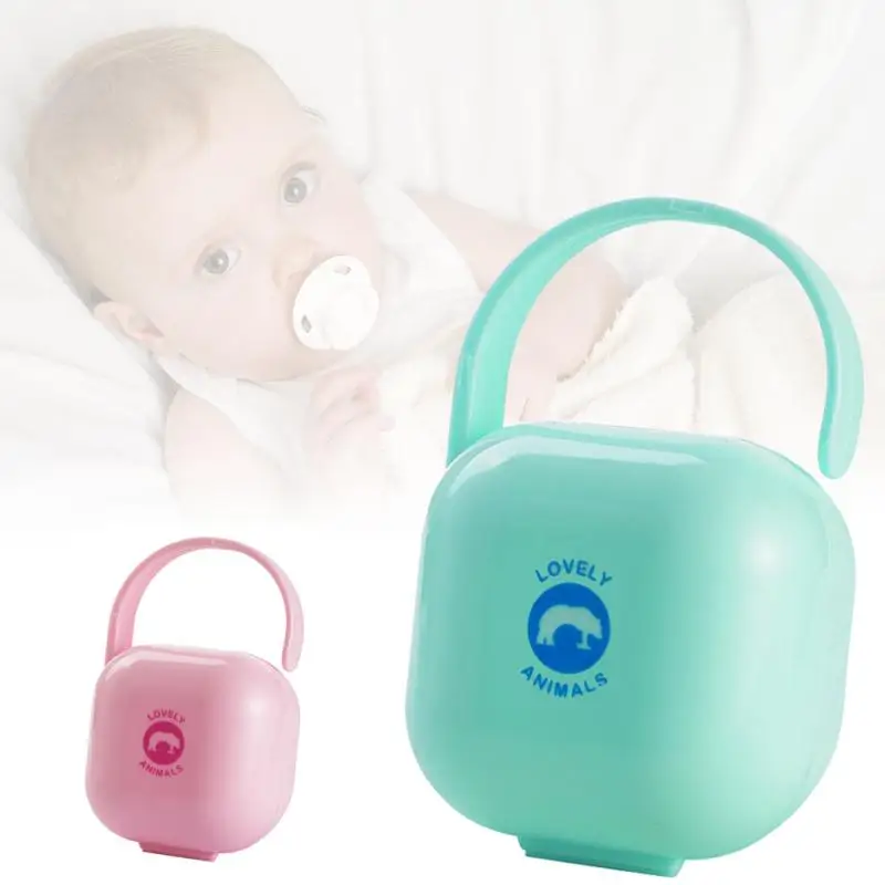 

2pcs Portable Pacifier Storage Box Nipple Dustproof Soother Container Baby Washable Custom Pacifier Box