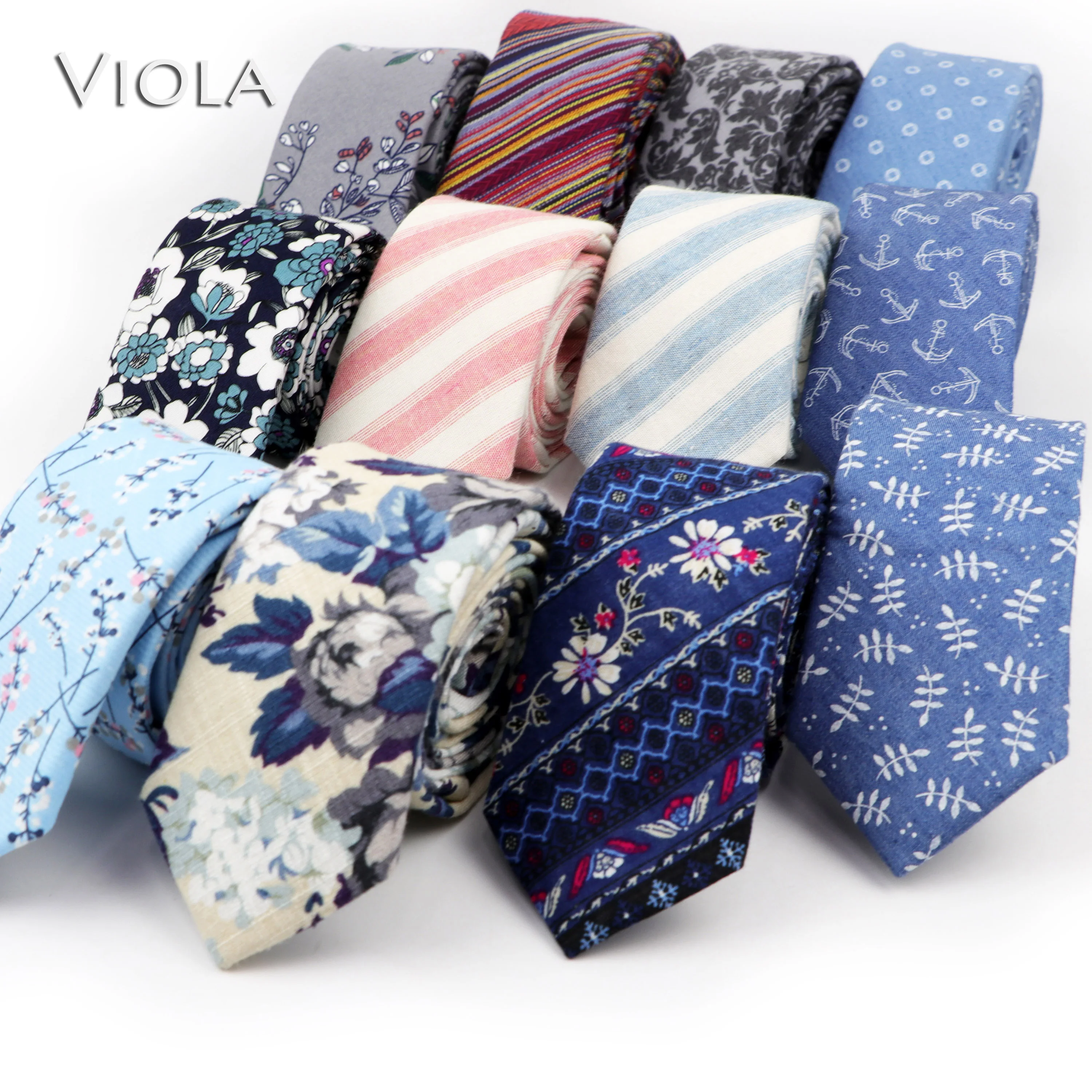 

Floral Plaid Striped Soft Neck Tie 6.5cm Quality Comfortable Cotton Linen Necktie Business Tuxedo Tie Men Gift Cravat Accessory