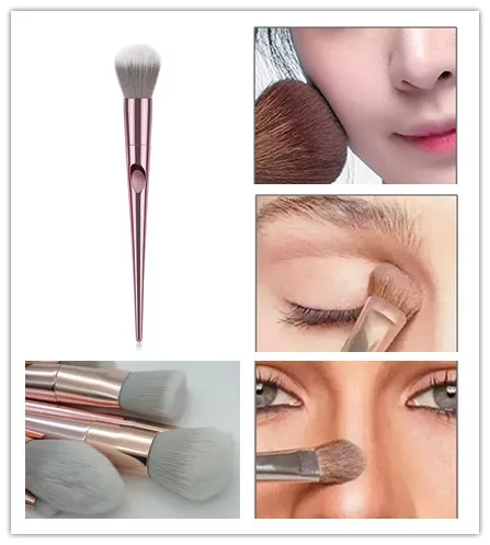 New 1pc Makeup Brushes Unique Metal Thumb Print Cosmetic Face Foundation Powder Eyeshadow Blush Make Up Brush Multistyle