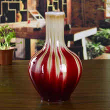 Керамика качество красный famb глазури большая ваза китайский стиль классические украшения