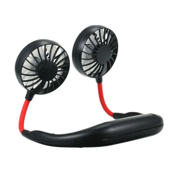 USB Portable Fan Hands-free Neck Hanging USB Charging Mini Portable Sports Fan 3 gears Usb Air Conditioner - Цвет: black