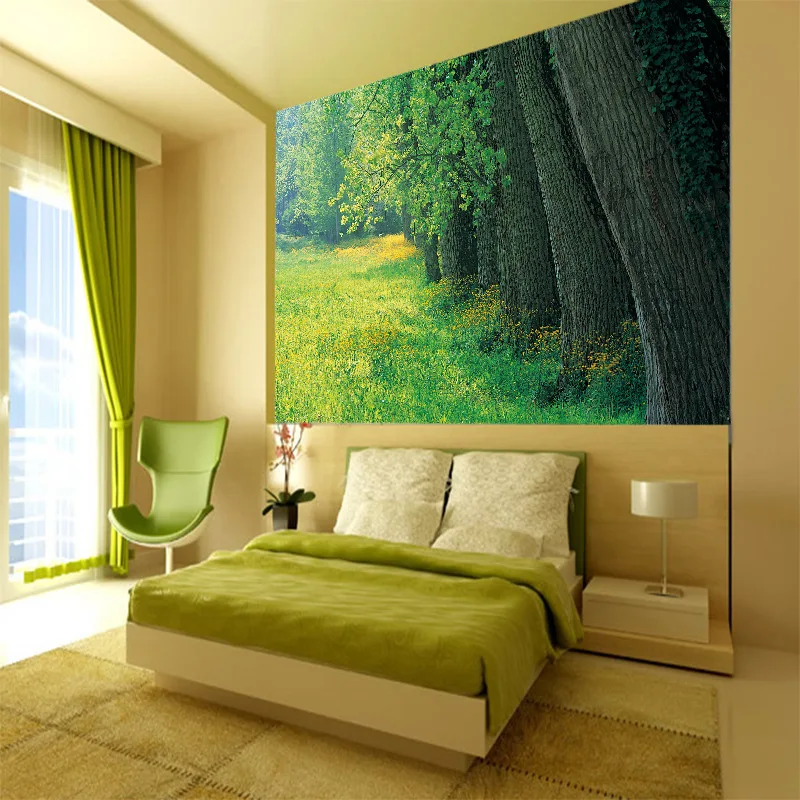 

Customized 3D mural wallpaper medium-size oil painting with forest pattern as vertical background the corridor screen