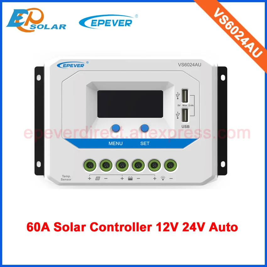 

PWM solar power regulator 60A VS6024AU 12v 24v auto work built in lcd display in great Price