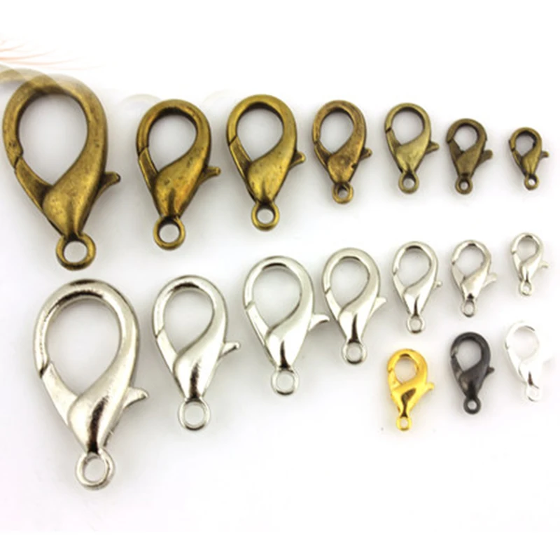 

lobster clasp Hooks Claw crimp Spring Snap Cord Textured Connectors 16mm 18mm 22mm Accessories components Chain Craft making kit