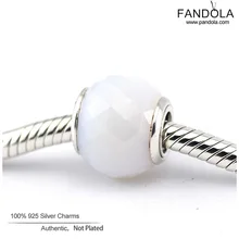 Геометрические граненые бусины, 925 пробы, серебряные стеклянные бусины для изготовления ювелирных изделий, подходят для оригинальных шармов, браслетов Berloque