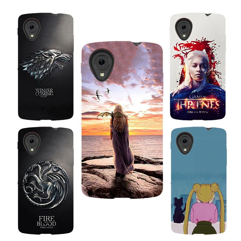 

for LG Nexus 5 case Game of Thrones Daenerys Drogon Jon snow silicone Phone cover Fundas Case for LG Google Nexus 5 D821 D820