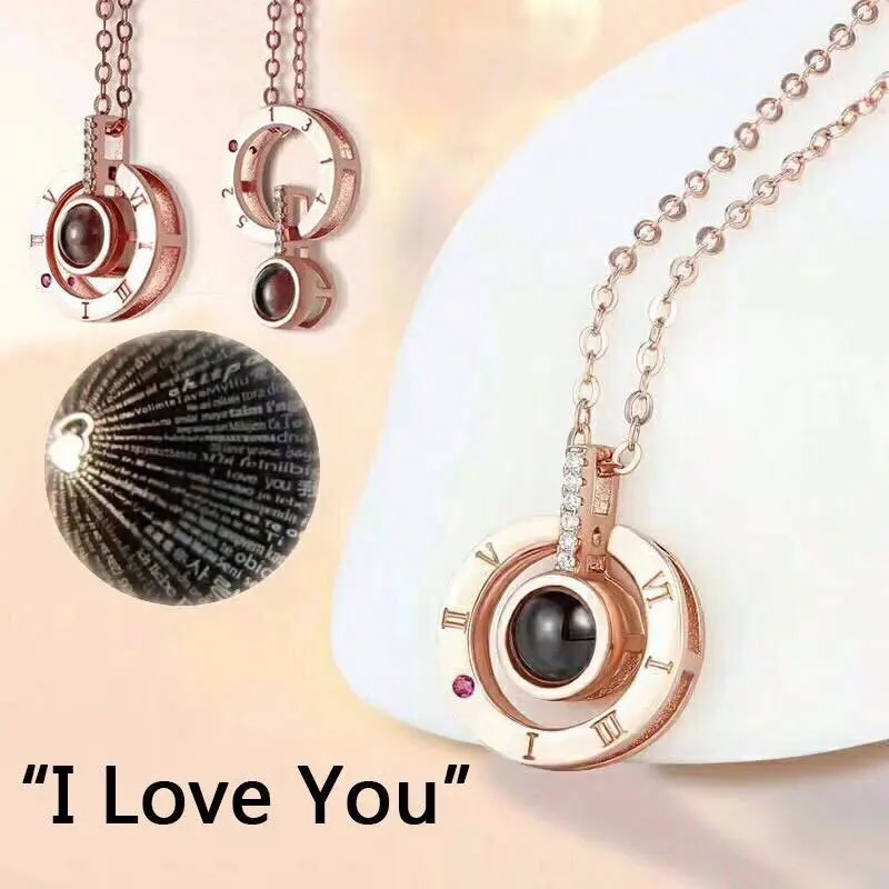 Ожерелье с подвеской на 100 языков i love you 4 вида подарок для пары модное ожерелье