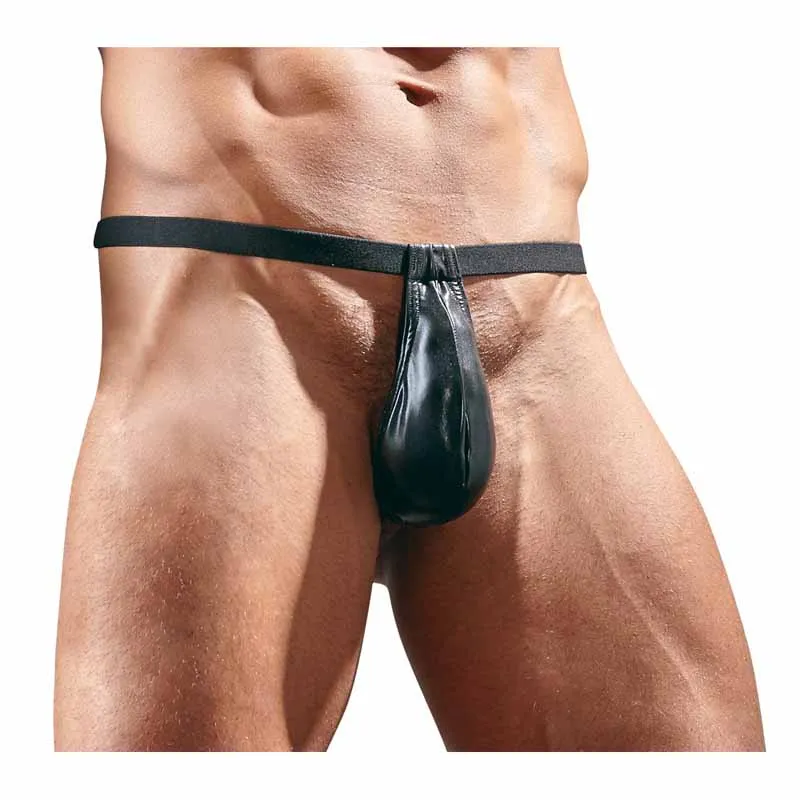 

Black faux leather shorts mens black briefs rubber underwear open crotch sexy male costumes for men gay fetish lingerie