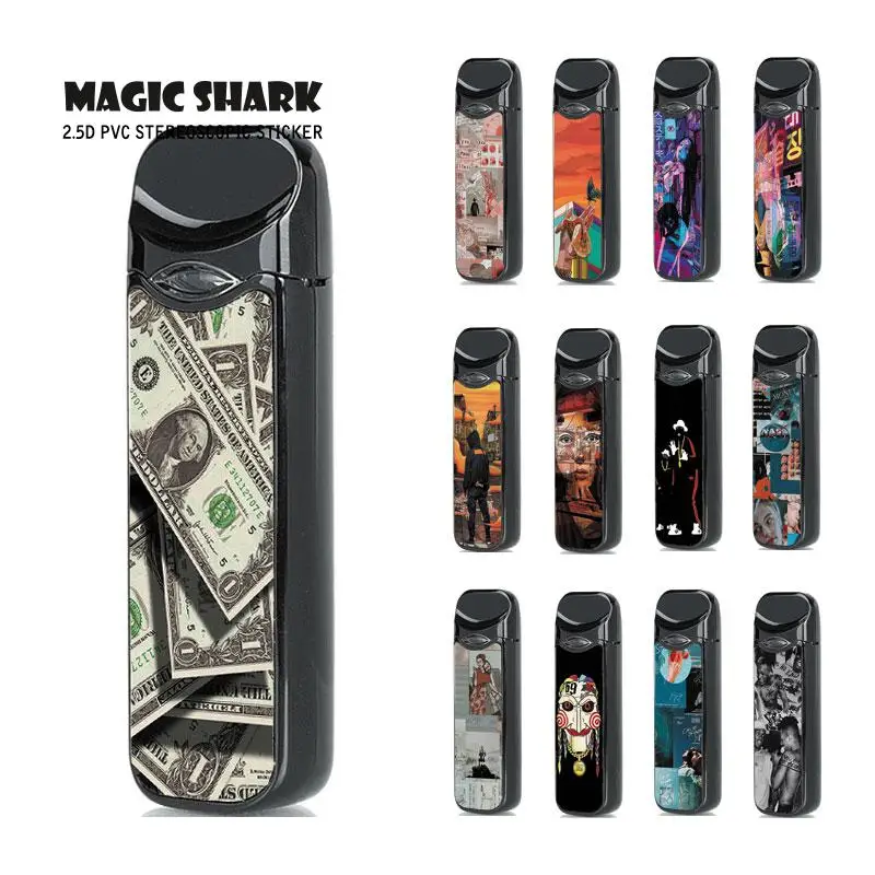 

Magic Shark Chainsaw Cute Cat Dollar Money Case Cover Sticker for Smok Nord Wrap Film for E Cigarette Smok Nord