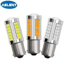 Buy Aslent 2pcs 1156 BA15S P21W 1157 BA15D 5730 33SMD LED Car Tail Bulb Brake Lights Reverse Lamp Daytime Light red white yellow 12v Free Shipping